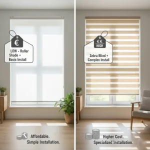 مقایسه پرده شید و زبرا