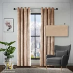 پرده مخمل کالیفرنیا کرم بژ