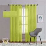 پرده حریر سبز روشن