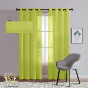 پرده حریر سبز روشن