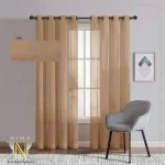 پرده حریر خاکی