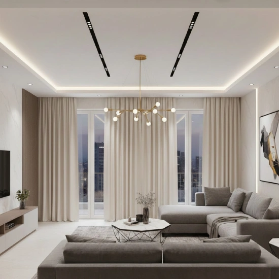 نصب پرده روی سقف کاذب